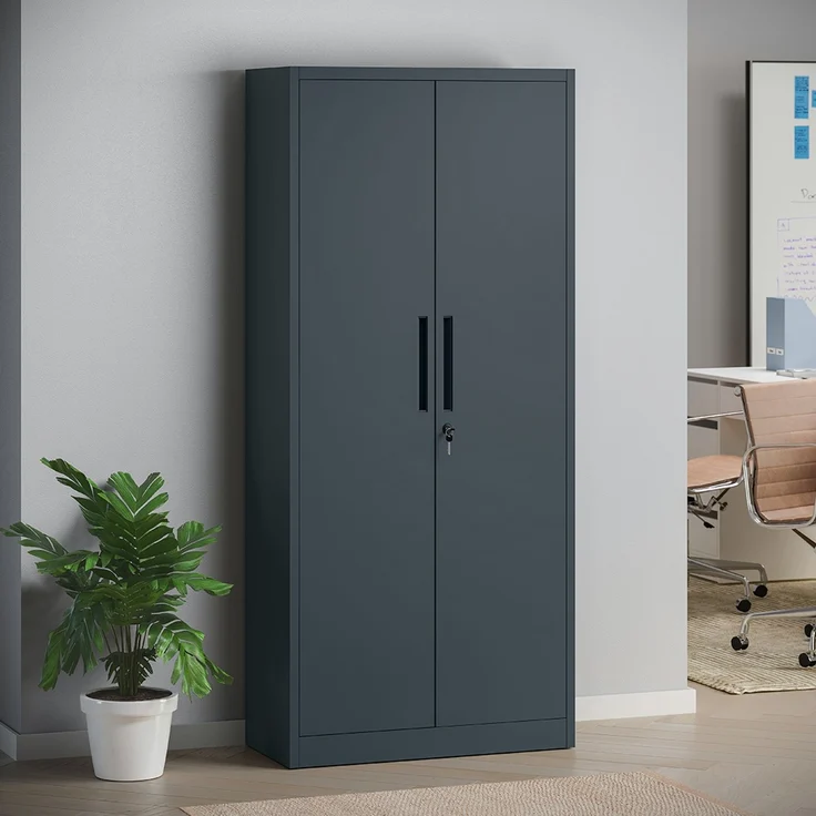STEELSØN 'Regulus' Aktenschrank, Metall, anthrazit, 175x40x80 cm, abschließbar, Metallschrank mit 5 Fächern, geeignet als Werkzeugschrank – Bild 2