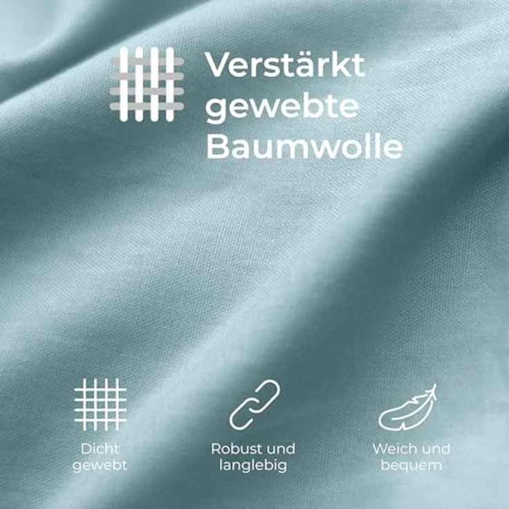 Dreamzie Kissenbezug 50x70 Renforcé Baumwolle (2er-Set) - Hellblau - Dicht gewebt mit 57 Fäden/cm² - Kissenbezug 70x50 cm - Oeko Tex Zertifiziert – Bild 6