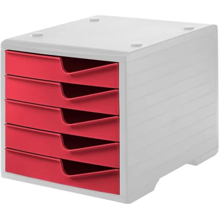 Styro Schubladenbox styroswingbox 5 Schübe grau/cranberry