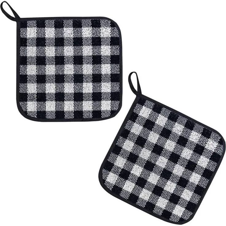 Kracht Topflappen Bauhaus, (Set, 2-tlg, 2-teilig), 2er Set Topflappen, Baumwoll Frottier, ca. 22x22 cm