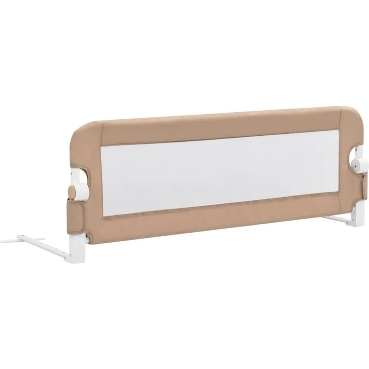 vidaXL Bettschutzgitter Bettgitter Kinderbettgitter Babybettgitter Rausfallschutz Kinder Baby Kleinkind Gitter Kinderbett Taupe 120x42 cm Polyester