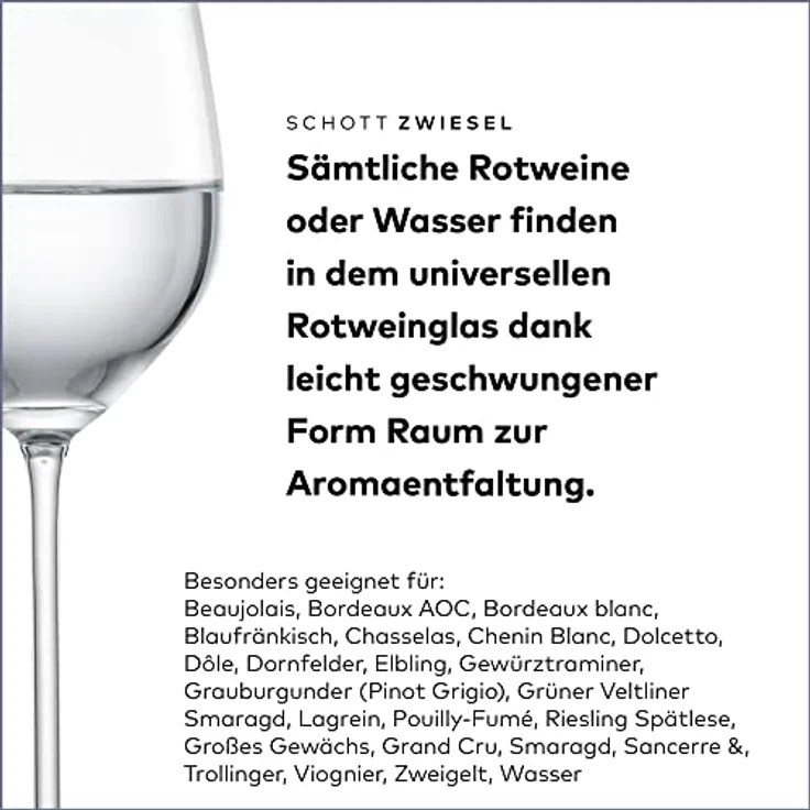 SCHOTT ZWIESEL Rotweinglas Fortissimo (4er-Set), edle Kristallgläser für Rotwein oder Wasser, spülmaschinenfeste Tritan-Weingläser, Made in Germany (Art.-Nr. 123681) – Bild 3