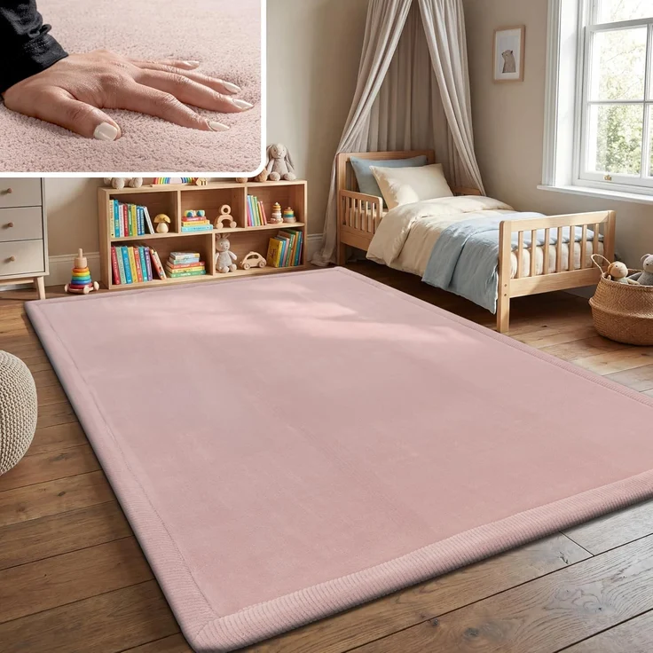 Paco Home Teppich Kinderzimmer Kinderteppich Baby Spielteppich Krabbeldecke Krabbelmatte Weich rutschfest Jungen Mädchen Deko, Grösse:200x350 cm, Farbe:Pink