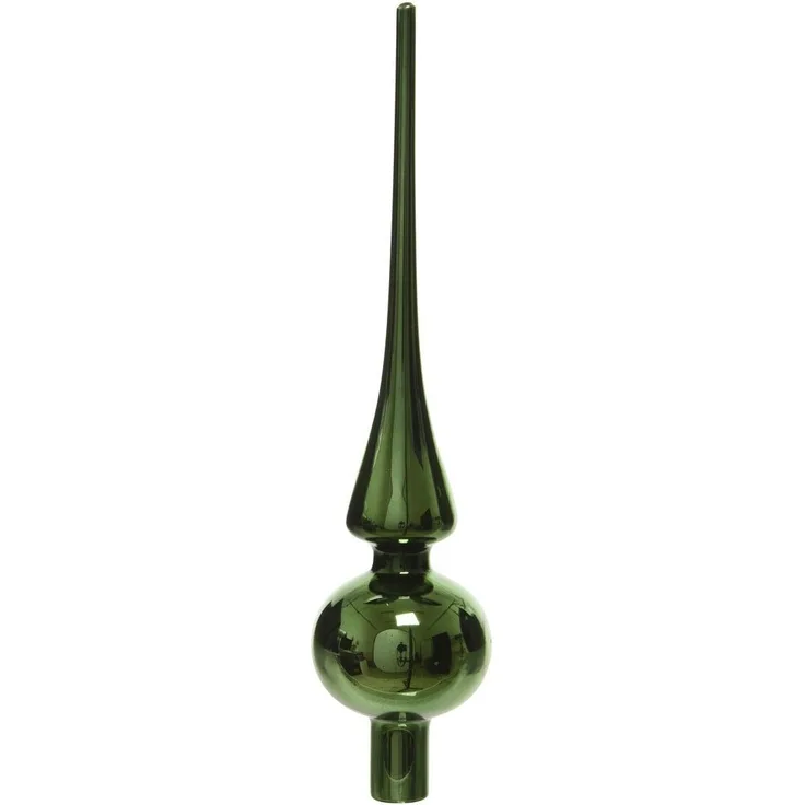 Kaemingk Christbaumspitze, Christbaumspitze Glas 26cm piniengrün glänzend
