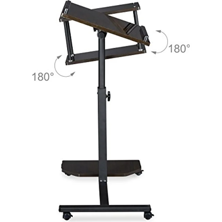 Laptoptisch höhenverstellbar XL, MDF/Stahl, Schwarz, 77x40 x (70-100) cm – Bild 8