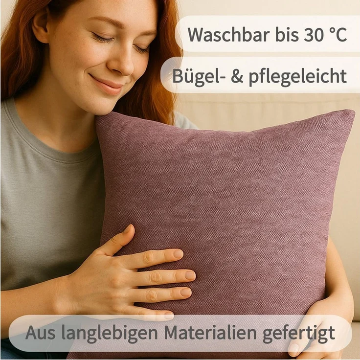 matches21 HOME & HOBBY Kissenbezüge 2er Set Kissenhüllen 45x45 cm gelb meliert als weiche Dekokissen, (2 Stück), Zierkissen-Bezüge für Sofa-Kissen, Couch-Kissen – Bild 2