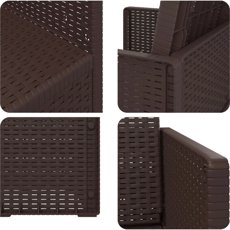 vidaXL Garten Esszimmerstühle 2 pcs Braun PP 899962 – Bild 8