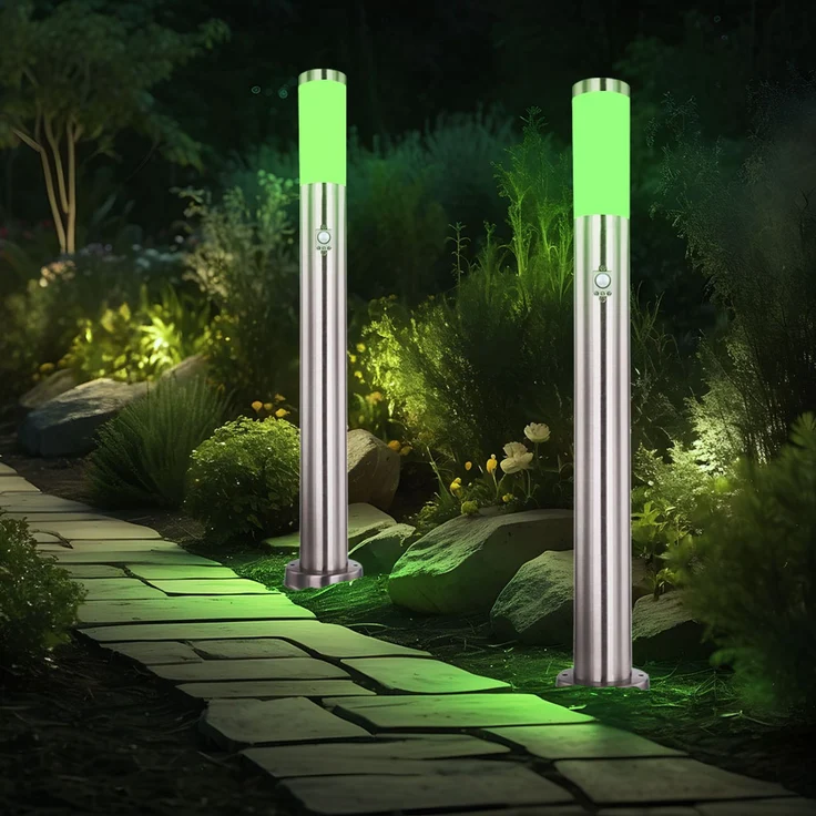 Smart RGB LED Stehleuchte, silber, Bewegungsmelder – Bild 5