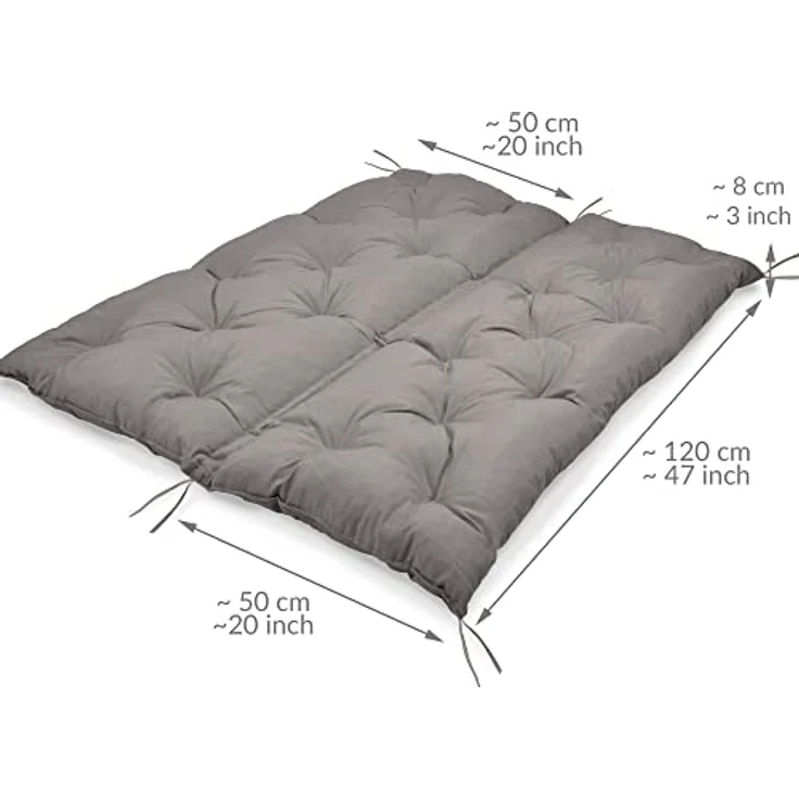 Beautissu Bankauflage Flair BR Hellgrau, 120 x 100 x 10 cm – Bild 5