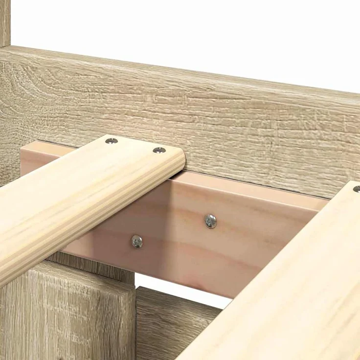 vidaXL Bettrahmen mit Kopfteil 2 pcs Sonoma 193 x 203 cm Holzwerkstoff 3402856 – Bild 9