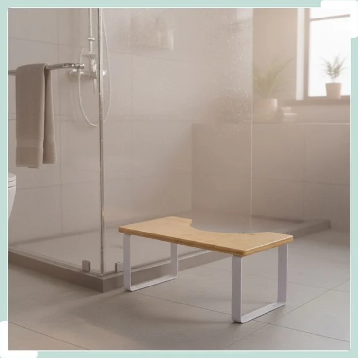 Toilettenhocker Bambus & Metall 10052379 – Bild 6