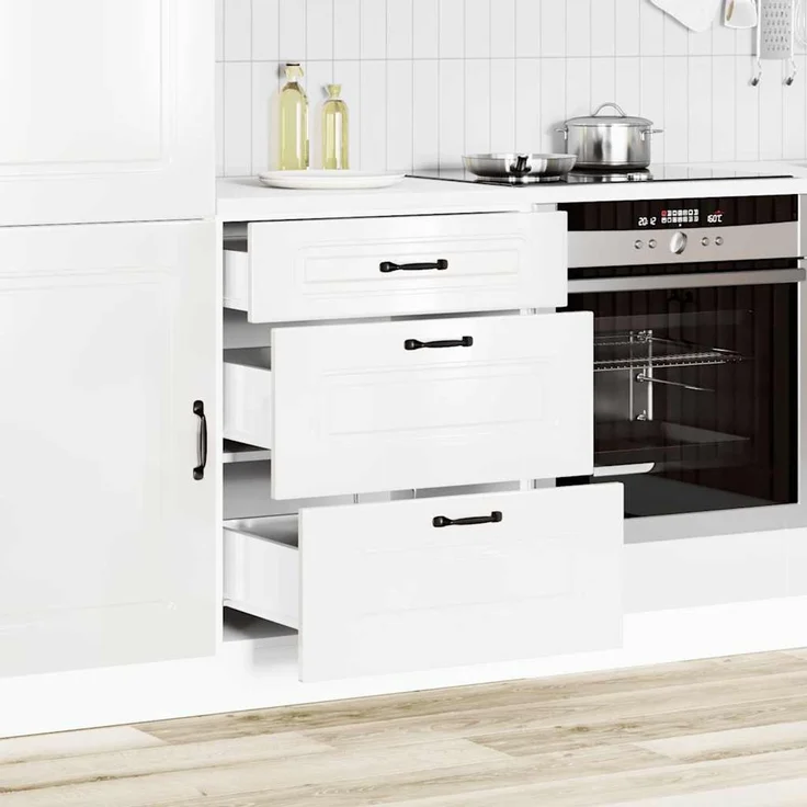 vidaXL Küchenunterschrank „Kalmar“ Hochglanz-Weiß Holzwerkstoff 854281 – Bild 3