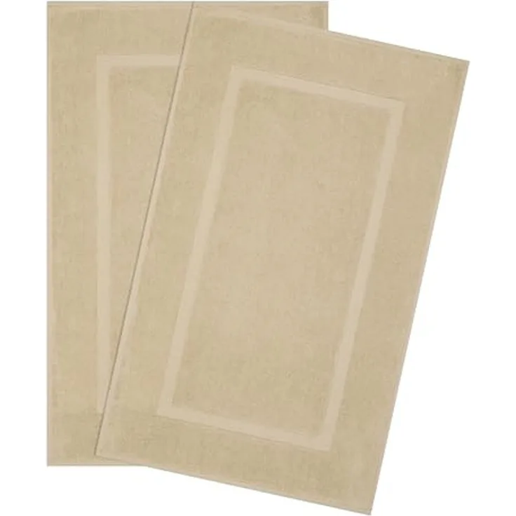 HAMMETEX Badematte Hotelmatte, Duschvorleger, Höhe 5 mm, rutschhemmend beschichtet, beidseitig nutzbar, Baumwolle, rechteckig, 2-teiliges Set, einfarbig, 100% Baumwolle