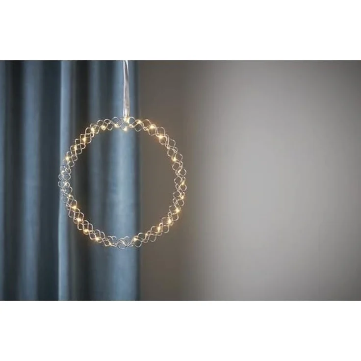 LED-Kranz "Hoop", Chrom, 30cm Ø, 30 warmweiße LED – Bild 5