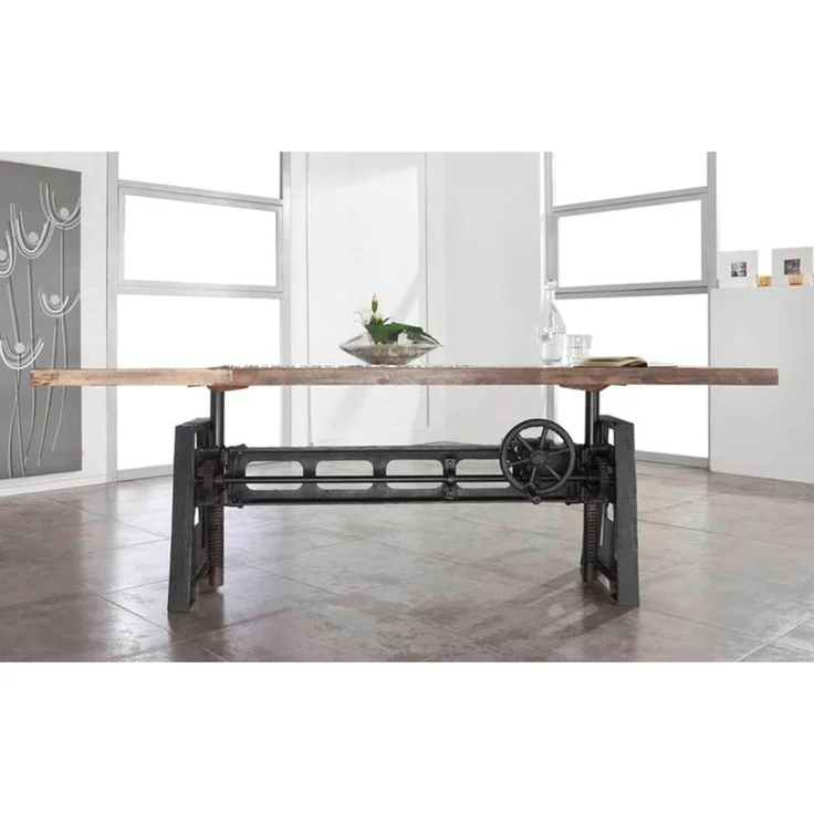 Esstisch Altholz höhenverstellbar 200x100x75-105 mehrfarbig lackiert INDUSTRIAL #23 – Bild 3