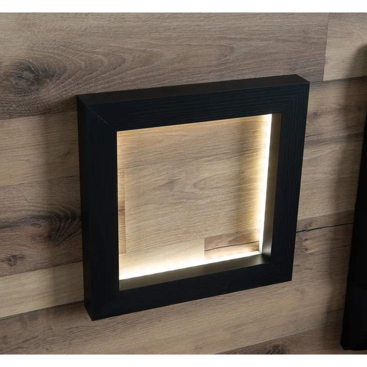 Nachtkonsole >JAKOBINA< (2er-Set), LED, Stabeiche / Schwarz Eiche - 54,7x119,7x41,1cm (B/H/T) – Bild 4