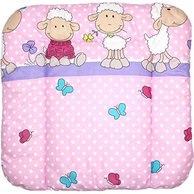 Baby Auflage Wickelauflage - Schaf rosa/violet - 70x50 cm 70x70 cm 70x85 cm Wickeltischauflage 70x85 cm – Bild 2