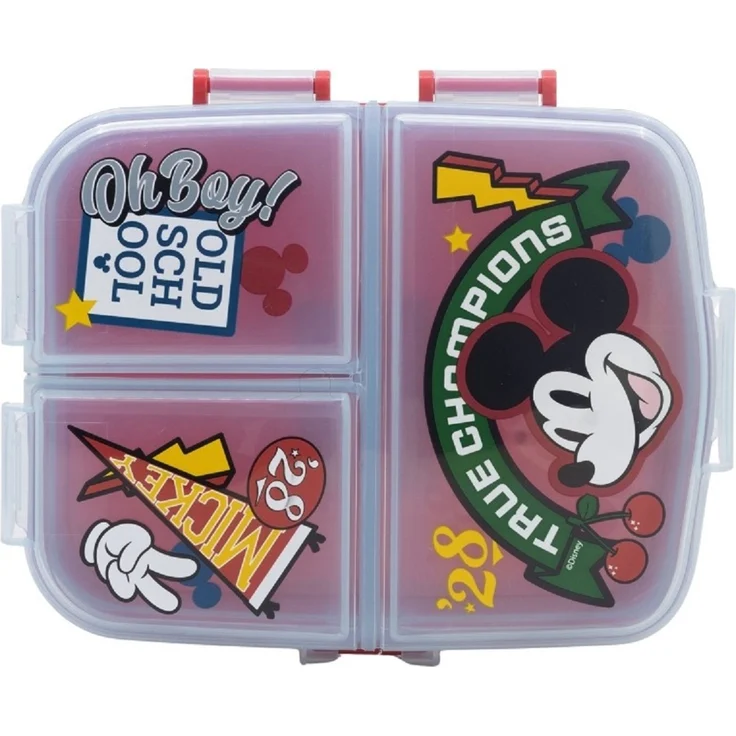 Disney Mickey Mouse Kinder Brotdose XL – Lunchbox mit 3 Fächern & tollem Design – Bild 2