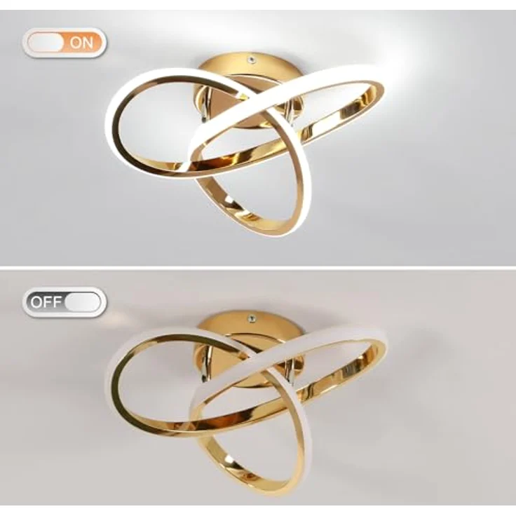Comely 30W LED Deckenleuchte 6500K Kaltweiß 3375LM Moderne Gold Deckenlampe, Blumendesign Deckenbeleuchtung für Wohnzimmer Schlafzimmer Küche Flur – Bild 6