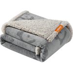 Feandrea Haustierdecke, wasserdicht, Sherpa Fleece, Grau, L (127x101 cm)
