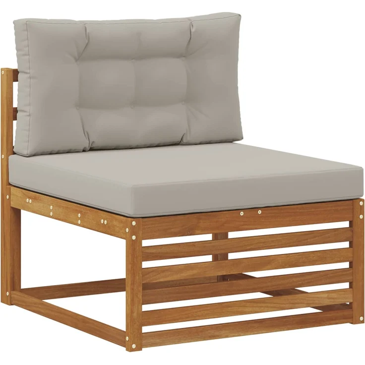 vidaXL Outdoor-Sofagarnitur 5 stk. 4-Sitzer Natur und Hellgrau 3383229 – Bild 3