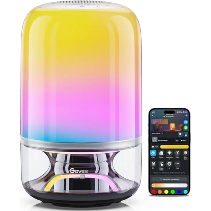 Govee Table Lamp 2 Pro x JBL, Kabellose Smart Tischlampe mit Lautsprecher, Musik Licht-Synchronisation, 210 RGBIC LED-Perlen, 5200 mAh Akku, 100+ Szenenmodi, Matter-Kompatibel, DIY anpassbar – Bild 1