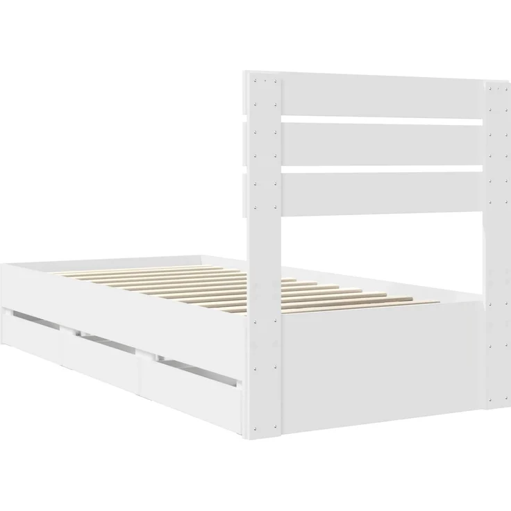 vidaXL Bettrahmen mit Schubladen Weiß 90x200 cm Ingenieurs Holz 3411534 – Bild 9