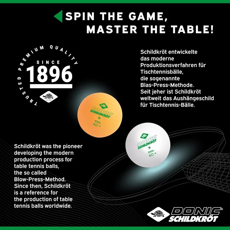 Tischtennisball 1-Stern Elite, Poly 40+ Qualität, 3 Stk. im Karton, Weiß – Bild 4