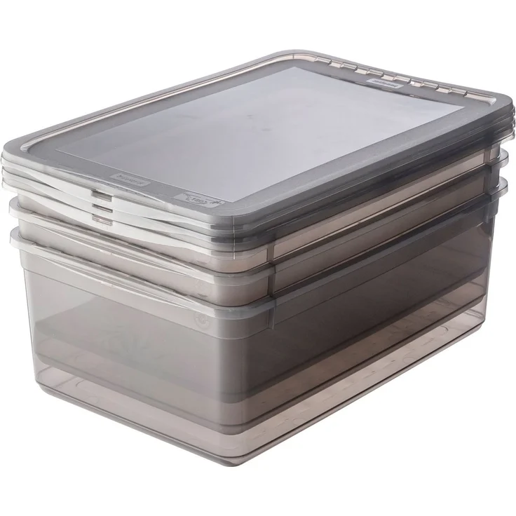 keeeper Aufbewahrungsboxen mit Air Control System, 3-teiliges Set, 3 x 11 l, Bea, Transparent – Bild 2