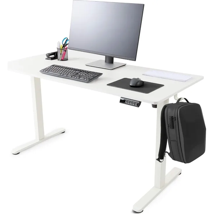Arebos Schreibtisch Computer-Bürotisch 140 x 60 cm, elektrisch Memory-Funktion, 72-118 cm höhenverstellbar, Hebekapazität: 50 kg