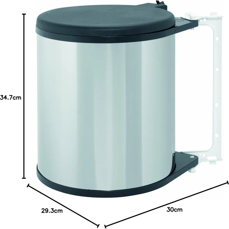 Brabantia Einbau-Mülleimer 15l rund brilliant steel (418181) – Bild 4