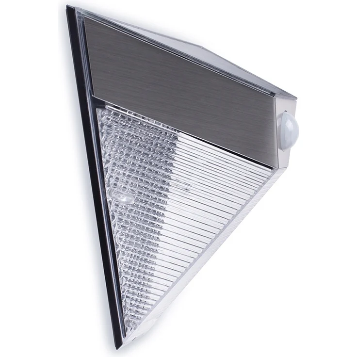 Dreieckige LED Solar Außenleuchte, Bewegungsmelder, Edelstahl, Downlight, IP43 – Bild 6