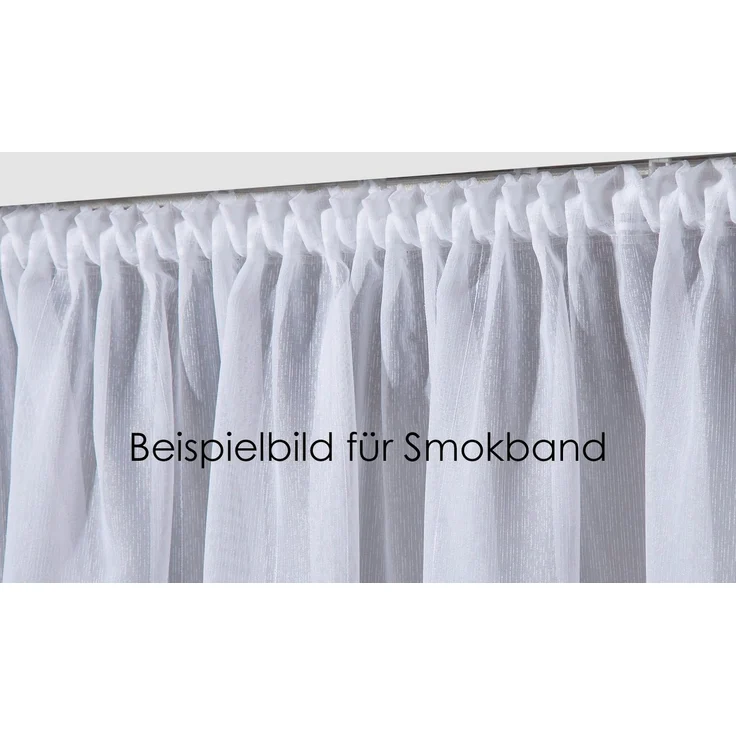 Weckbrodt Gardine Athen (1 St), Smokband, halbtransparent, Webgardine, halbtransparent, mit Glanzeffektstreifen, Beschwerungsband – Bild 2
