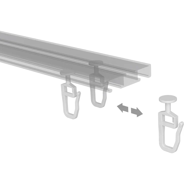 INTERDECO Gardinengleiter Rundkopf-Gleiter, für Gardinenschienen und Innenläufe bis 5,6 mm Nutbreite, (200-St, Packung), Kunststoff – Bild 5