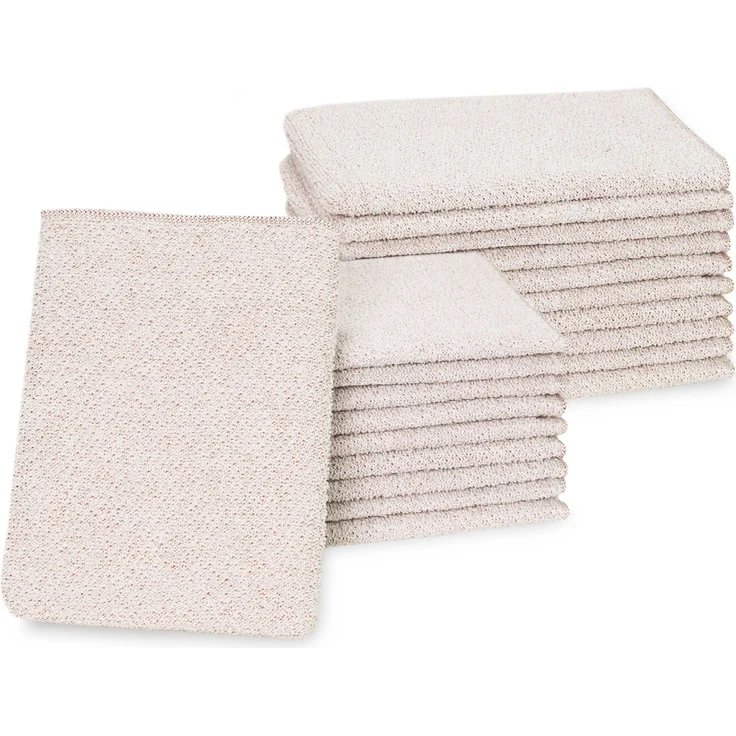 ZOLLNER 20er Set Waschlappen, 70% Baumwolle, 30% Polyester in der Farbe braun – Bild 1