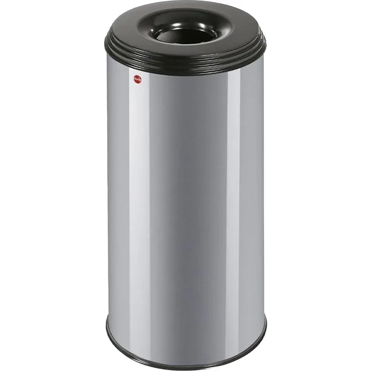 Hailo flammenlöschender Papierkorb ProfiLine Safe XL, Abfalleimer, Mülleimer, Stahlblech, Silber, 45 L, 0950-652