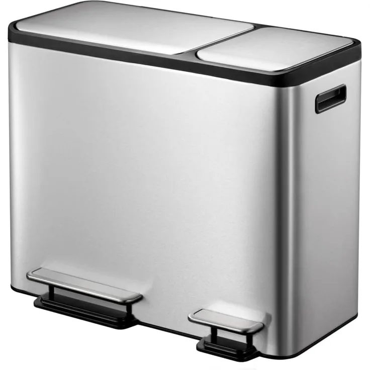 EKO Tretmülleimer EcoCasa 30 L+15 L Mattsilber 440010