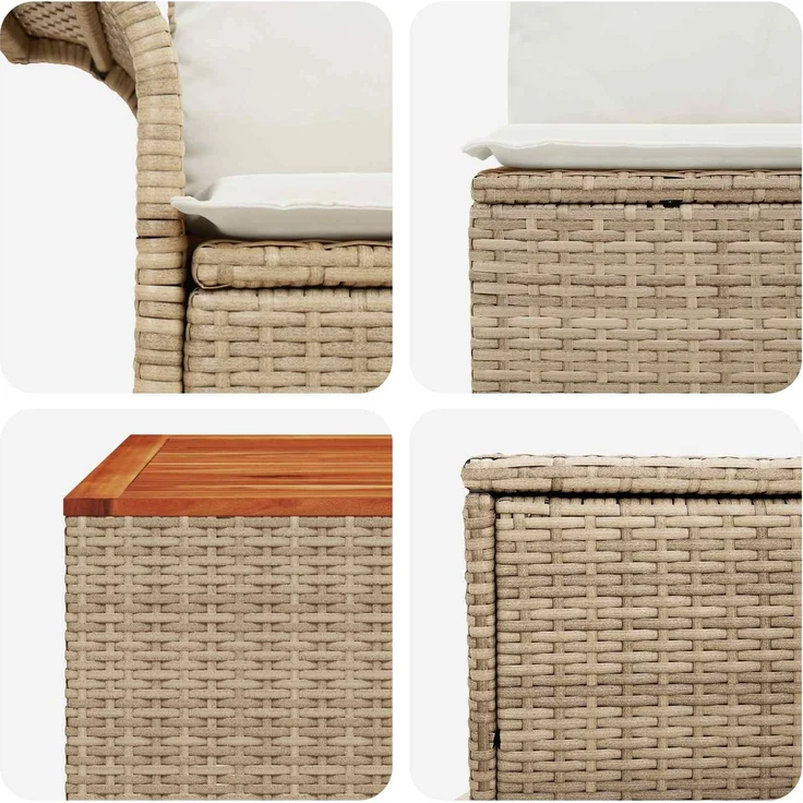 vidaXL Sofa Set 6 stk. 4-Sitzanzahl Beige und Cremeweiß 3447092 – Bild 8