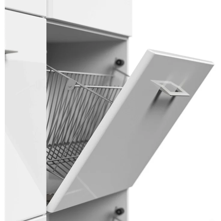 Schuhschrank XL Emotion 9 Klappen 36 Paar 157x141 cm Weiss-Weiss Hgl : Weissmatt / Weiss hochglanz – Bild 6