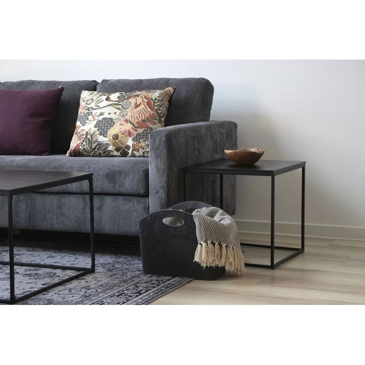 House Nordic Beistelltisch, schwarz, schwarzes Gestell, 45x45x45 cm – Bild 7