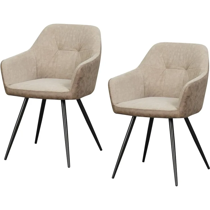 HTI-Living Esszimmerstuhl Esszimmerstuhl 2er Set Antikbraun/Taupe Joschka (Set, 2 St), Küchenstuhl