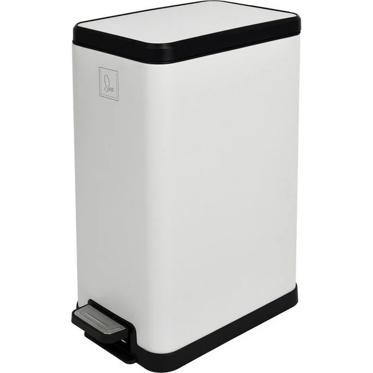 SVITA Mülleimer STM15, Treteimer, Kosmetikeimer, 15L, Stahl pulverbeschichtet, Weiß – Bild 4