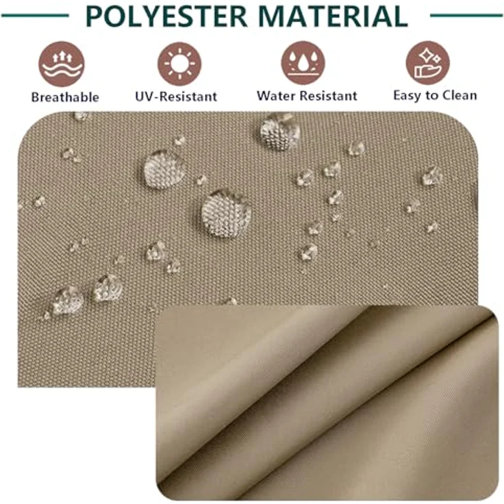 FLYMEI Terrassenkissenbezüge, wasserabweisend, für den Außenbereich, nur für den Außenbereich, Couch-Kissenbezüge, 55,9 x 61 x 10,2 cm, 4 Bezüge, Taupe – Bild 4