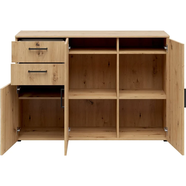 Carryhome 'MULTISTAURAUM' Kommode, Holznachbildung Eiche Artisan, 120 x 83 x 40 cm, mit Schubladen – Bild 2