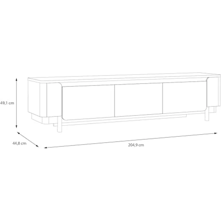 Lowboard Venedig / Vodol, Holzwerkstoff, Beige, 205 x 49 x 45 cm – Bild 6