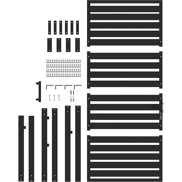 vidaXL Gartentor Abschließbar Schwarz 100x180 cm Aluminium 42004149 – Bild 5