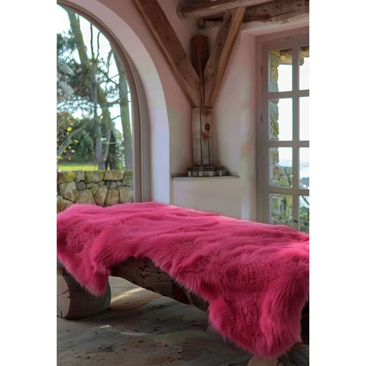 Lammfell Merino Pink Größe: 110-120 – Bild 5