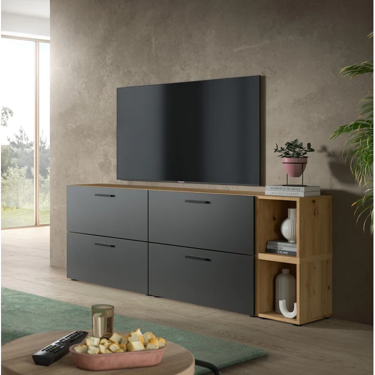 The One Wohnkombination in Basalt grau Nachbildung – Bild 5