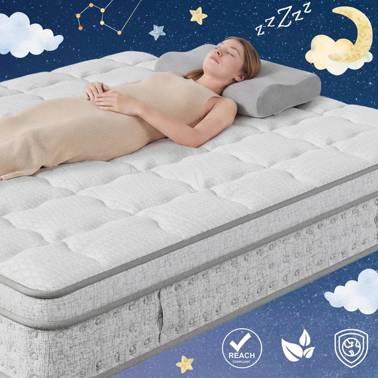 Novelux Hybrid Matratze 160x200 cm H3 – 7-Zonen Taschenfederkernmatratze & Kaltschaum, 25cm Hoch, Weiß. Atmungsaktiv, für Allergiker, bis 280kg belastbar – Bild 8