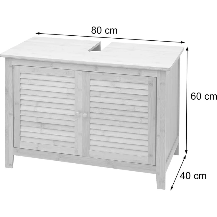 MCW Waschbeckenunterschrank MCW-B18-u 1 Staufach mit Türen, Siphon-Aussparung, Magnetischer Türverschluss – Bild 3